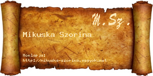 Mikuska Szorina névjegykártya